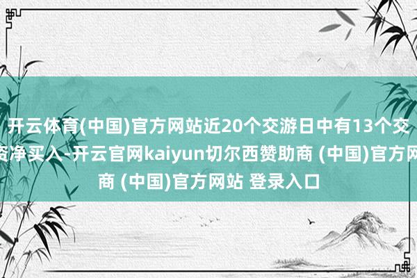开云体育(中国)官方网站近20个交游日中有13个交游日出现融资净买入-开云官网kaiyun切尔西赞助商 (中国)官方网站 登录入口