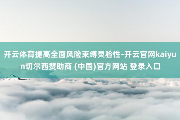 开云体育提高全面风险束缚灵验性-开云官网kaiyun切尔西赞助商 (中国)官方网站 登录入口