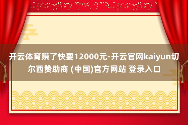 开云体育赚了快要12000元-开云官网kaiyun切尔西赞助商 (中国)官方网站 登录入口
