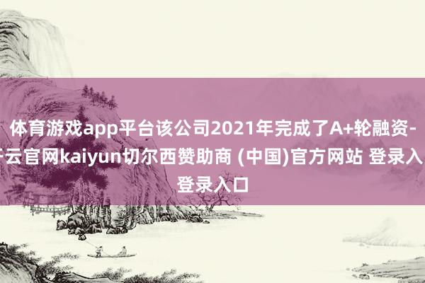 体育游戏app平台该公司2021年完成了A+轮融资-开云官网kaiyun切尔西赞助商 (中国)官方网站 登录入口