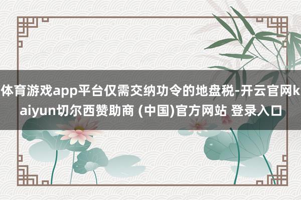 体育游戏app平台仅需交纳功令的地盘税-开云官网kaiyun切尔西赞助商 (中国)官方网站 登录入口
