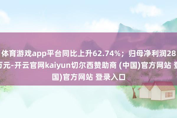 体育游戏app平台同比上升62.74%；归母净利润2895.13万元-开云官网kaiyun切尔西赞助商 (中国)官方网站 登录入口