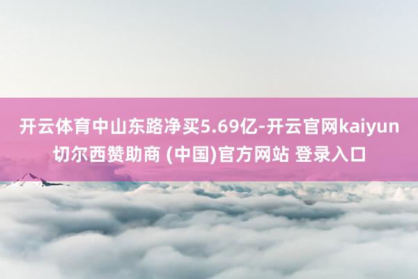 开云体育中山东路净买5.69亿-开云官网kaiyun切尔西赞助商 (中国)官方网站 登录入口