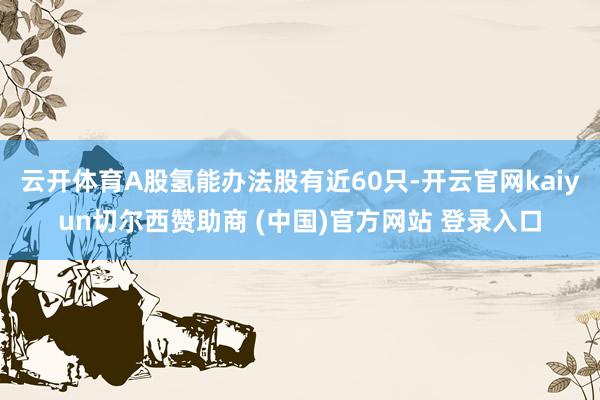 云开体育A股氢能办法股有近60只-开云官网kaiyun切尔西赞助商 (中国)官方网站 登录入口