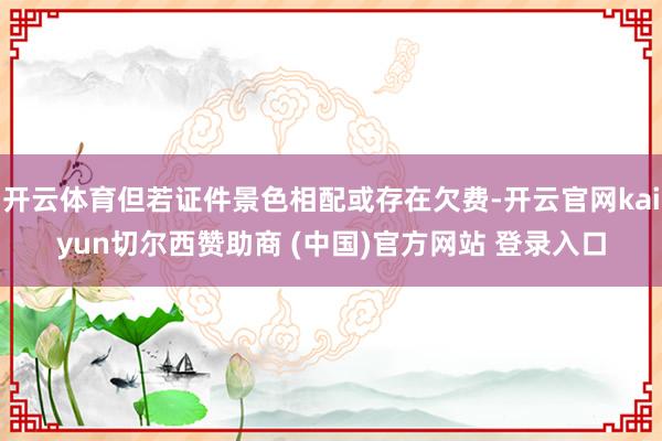开云体育但若证件景色相配或存在欠费-开云官网kaiyun切尔西赞助商 (中国)官方网站 登录入口