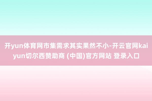 开yun体育网市集需求其实果然不小-开云官网kaiyun切尔西赞助商 (中国)官方网站 登录入口