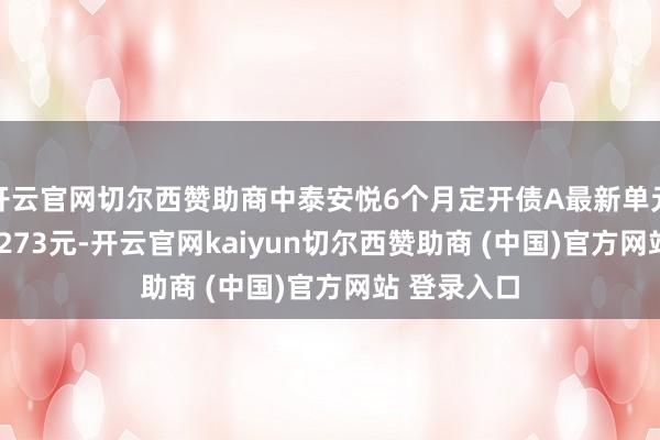 开云官网切尔西赞助商中泰安悦6个月定开债A最新单元净值为1.0273元-开云官网kaiyun切尔西赞助商 (中国)官方网站 登录入口