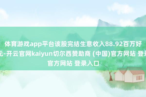 体育游戏app平台该股完结生意收入88.92百万好意思元-开云官网kaiyun切尔西赞助商 (中国)官方网站 登录入口