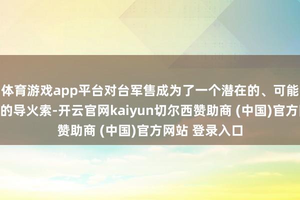 体育游戏app平台对台军售成为了一个潜在的、可能迫害两国相干的导火索-开云官网kaiyun切尔西赞助商 (中国)官方网站 登录入口