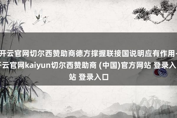 开云官网切尔西赞助商德方撑握联接国说明应有作用-开云官网kaiyun切尔西赞助商 (中国)官方网站 登录入口