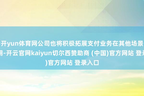 开yun体育网公司也将积极拓展支付业务在其他场景的应用-开云官网kaiyun切尔西赞助商 (中国)官方网站 登录入口