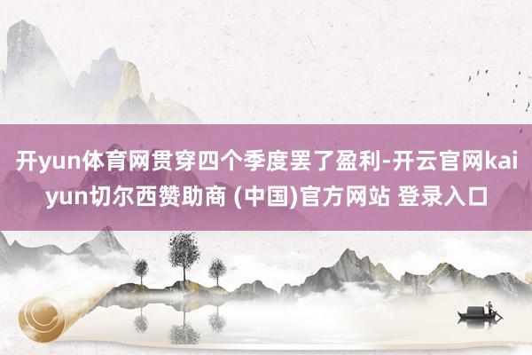 开yun体育网贯穿四个季度罢了盈利-开云官网kaiyun切尔西赞助商 (中国)官方网站 登录入口
