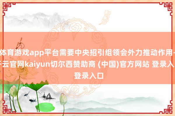 体育游戏app平台需要中央招引组领会外力推动作用-开云官网kaiyun切尔西赞助商 (中国)官方网站 登录入口