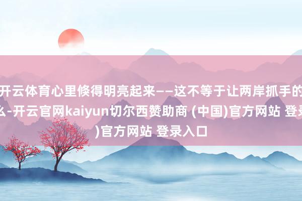 开云体育心里倏得明亮起来——这不等于让两岸抓手的机会么-开云官网kaiyun切尔西赞助商 (中国)官方网站 登录入口